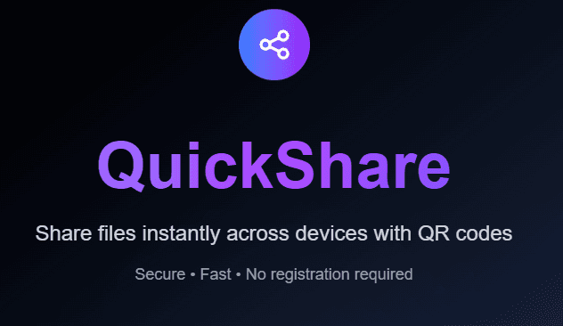 Screenshot of ShareQR